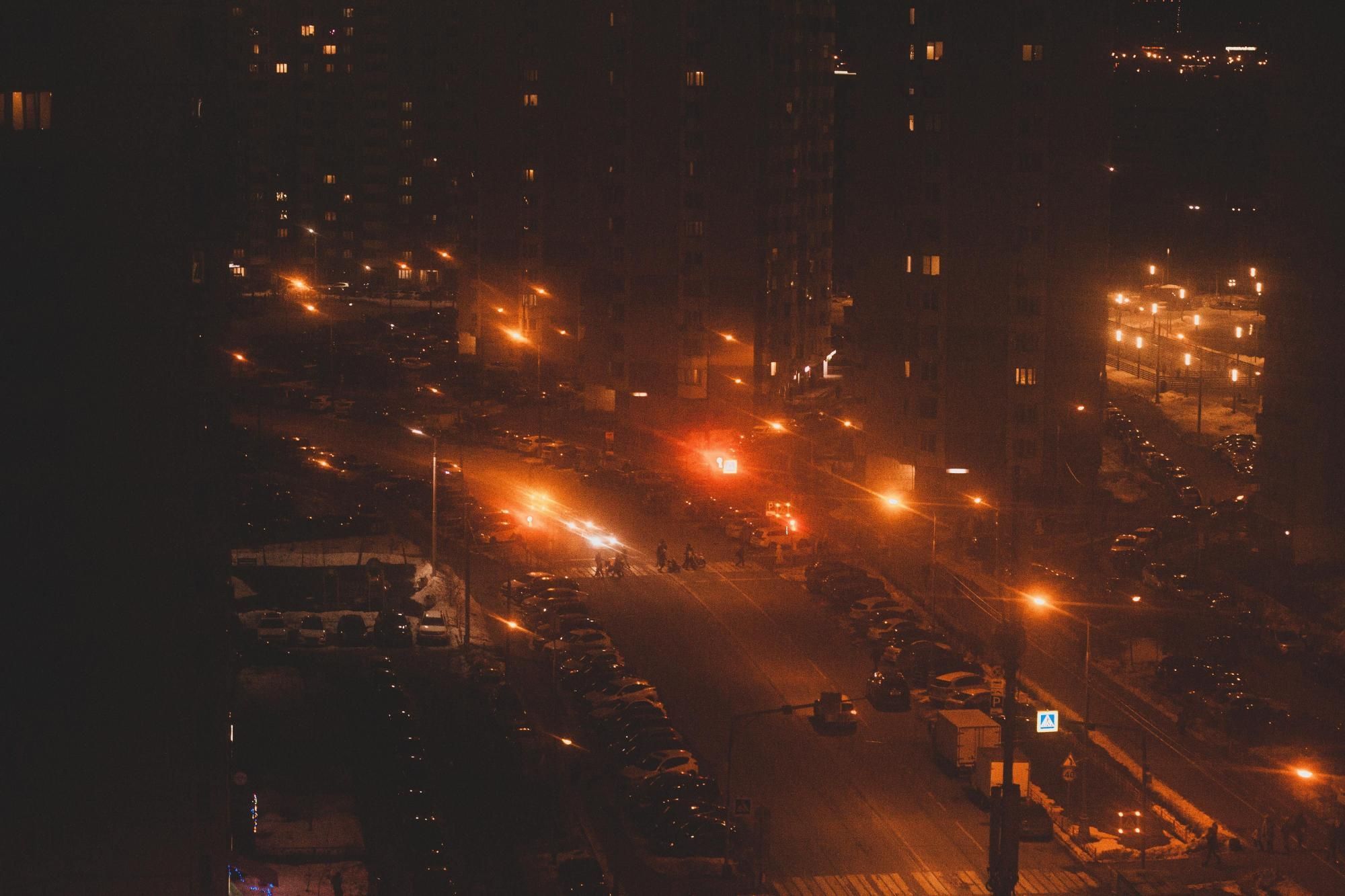 огни ночного города