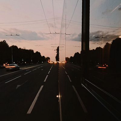 из окна автобуса